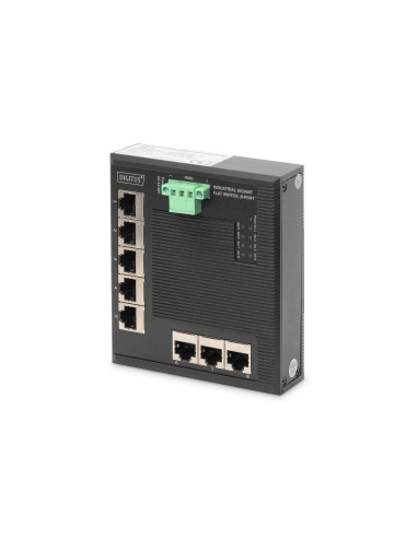 Switch Ethernet Gigabit 8-Portowy, Montaż Din, Rozszerzony Zakres Temp.