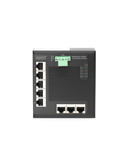 Switch Ethernet Gigabit 8-Portowy, Montaż Din, Rozszerzony Zakres Temp.