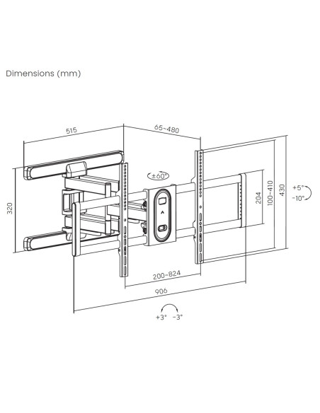 Wyposażenie Uchwyt Ścienny 43"-100"/1Tft 60Kg 2Przegubowy Uchylny Sw Sprzedaż Detaliczna