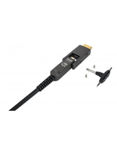 Aktywny Kabel Światłowodowy Manhattan High Speed Z Odłączanym Złączem 4K@60Hz Uhd, Hdmi Męski Na Micro Hdmi Męski (Typ D) I Odłą