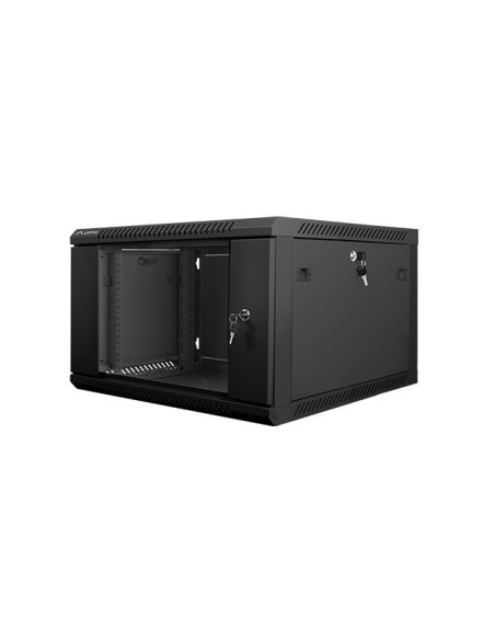 Lanberg Szafa Instalacyjna Wisząca 19'' 6U 600X600Mm Czarna (Drzwi Szklane)