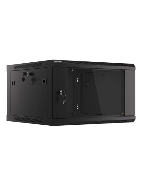 Lanberg Szafa Instalacyjna Wisząca 19'' 6U 600X600Mm Czarna (Drzwi Szklane)