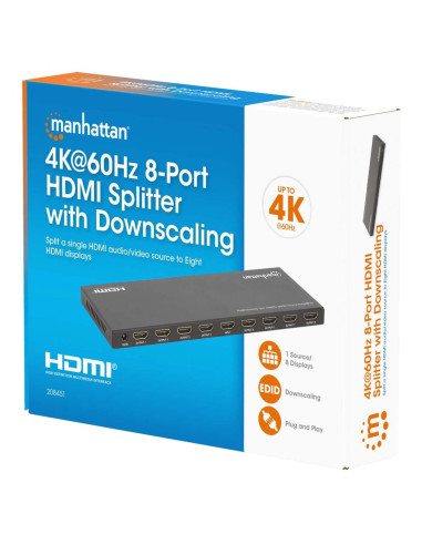Manhattan 4K60Hz 8-Portowy Rozdzielacz Hdmi Ze Skalowaniem W Dół
