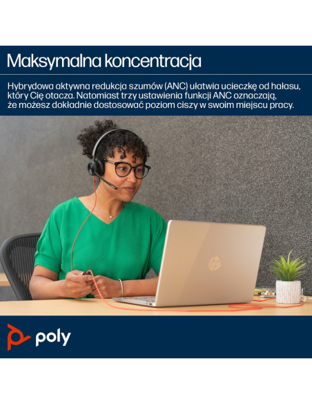 Przewodowe Słuchawki Hp Poly Blackwire 8225 Usb-C/A