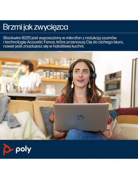 Przewodowe Słuchawki Hp Poly Blackwire 8225 Usb-C/A