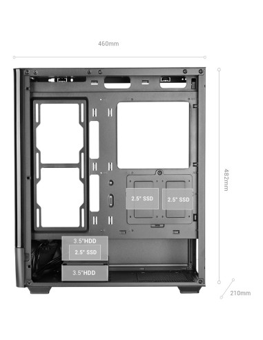 Tacens Mars Mc-Lcdpro 7.2" Ips Lcd Atx- Obudowa