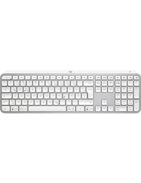 Logitech Mx Keys S Klawiatura Uniwersalne Rf Wireless + Bluetooth Qwertz Niemiecki Aluminium, Biały