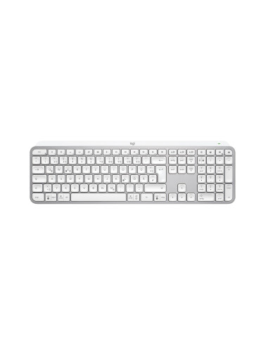 Logitech Mx Keys S Klawiatura Uniwersalne Rf Wireless + Bluetooth Qwertz Niemiecki Aluminium, Biały