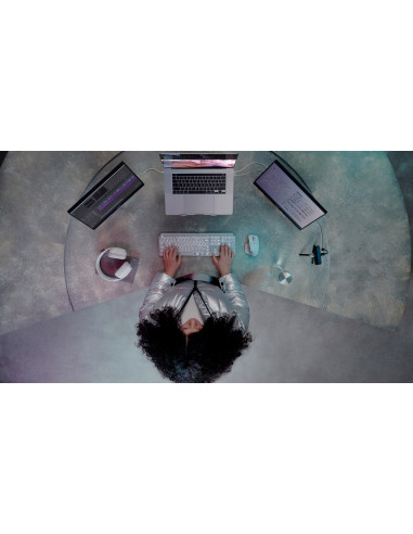 Logitech Mx Keys S Klawiatura Uniwersalne Rf Wireless + Bluetooth Qwertz Niemiecki Aluminium, Biały