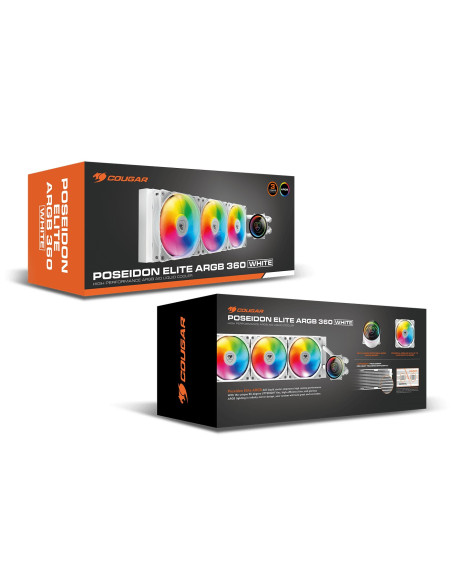 Chłodzenie Cieczą Cougar Diss A Liquido Cougar 3Mpsd360W Poseidon Elite Argb 360 Biały 392X121X27Mm Skt 115X-1200-1700-1366-Am5-