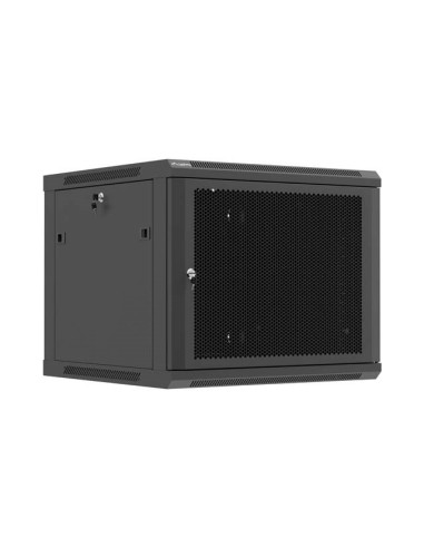 Szafa Instalacyjna Rack Wisząca 19" 9U 600X600 Czarna Drzwi Perforowane Lanberg (Flat Pack)