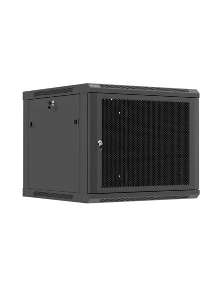 Szafa Instalacyjna Rack Wisząca 19" 9U 600X600 Czarna Drzwi Perforowane Lanberg (Flat Pack)