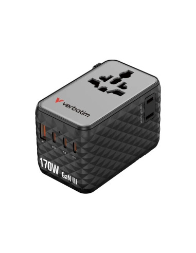 Uniwersalny Zasilacz Podróżny Verbatim Charge 'N' Travel 170 W