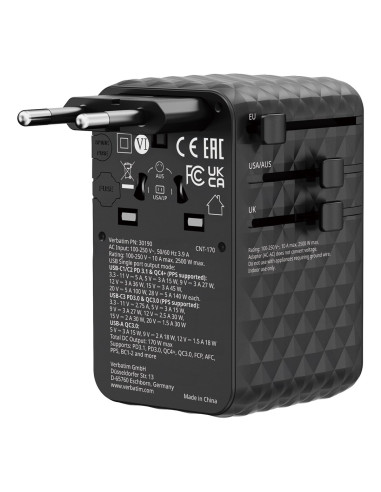 Uniwersalny Zasilacz Podróżny Verbatim Charge 'N' Travel 170 W