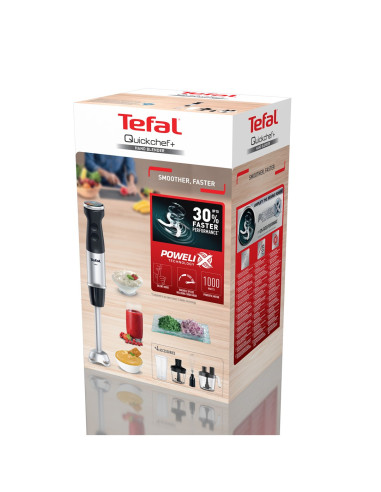 Tefal Quickchef+ Hb67G830 Blender 0,8 L Blender Immersyjny 1000 W Czarny, Stal Nierdzewna