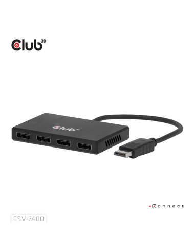 Hub Usb Club Hub 3D Mst (Multi Stream Transport) Displayport 1.4 Na 4X Displayport, Cztery Monitory, 4X 4K30Hz, 8K30Hz