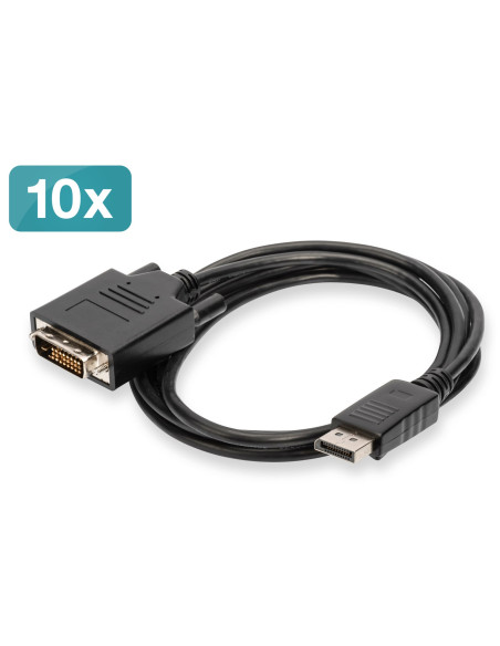 Kabel Adapter Displayport, Dp - Dvi (24+1)M/M, 2.0M, 10Er Set, Full Hd, Ce, Bl
