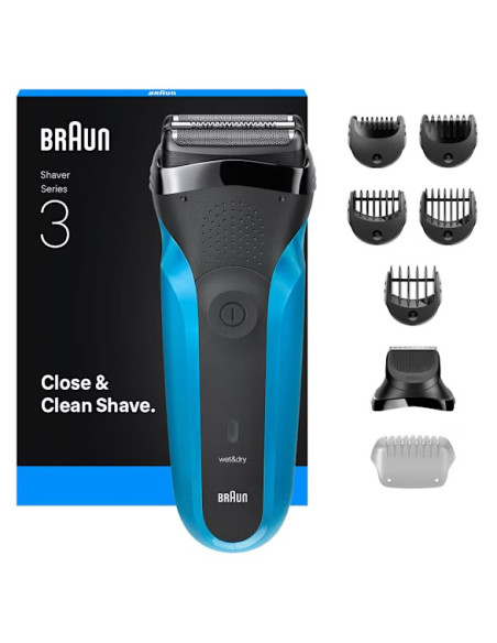 Golarka Elektryczna Braun Series 3 Electric Shaver, Wet & Dry, 310Bt - Blue