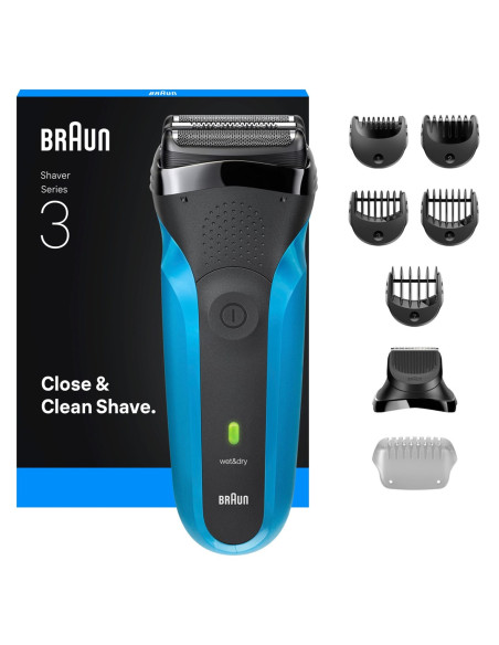 Golarka Elektryczna Braun Series 3 Electric Shaver, Wet & Dry, 310Bt - Blue