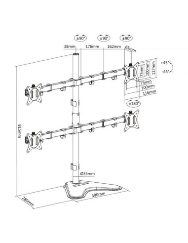 Stojak Stołowy 17"-32" / 4Tft 360° Przegubowy 9 Kg Lite Sprzedaż Detaliczna