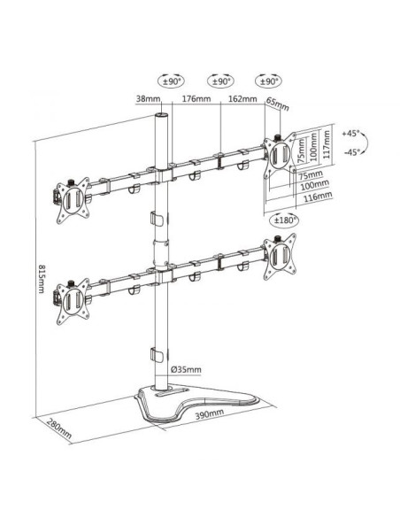 Stojak Stołowy 17"-32" / 4Tft 360° Przegubowy 9 Kg Lite Sprzedaż Detaliczna