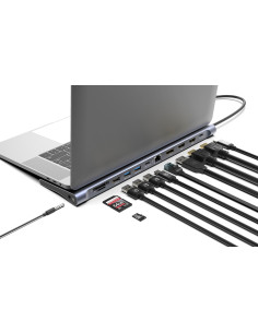 Manhattan Stacja Dokująca 12-W-1 4K 1Xhdmi 2Xdp 3Xusb-A 2