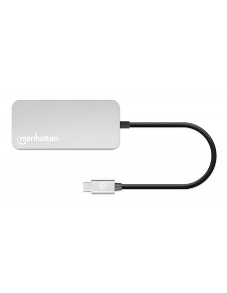 Stacja Dokująca Manhattan Usb-C 8 W 1 Z Zasilaniem Usb 3.2 Gen 1 Type-C Męski Na Żeński Hdmi, Trzy Porty Usb-A, Gigabitowy Port 