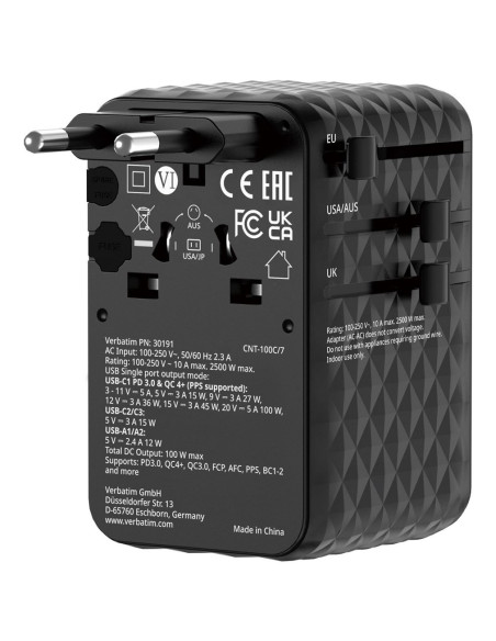 Ładowarka Verbatim Charge ´N´ Travel 100W