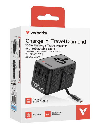 Ładowarka Verbatim Charge ´N´ Travel 100W