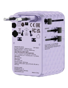 Uniwersalny Zasilacz Podróżny Verbatim Charge 'N' Travel 100 W Z Wysuwanym Kablem Fioletowy 2