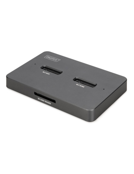 Stacja Dokująca Usb-C 3.2 Gen2 Dla Dysków Ssd M.2 Duo Nvme Oraz Sata (Max. 2X 4 Tb) Z Czytnikiem Kart Sd-Express 7.1 (Max. 2 Tb)