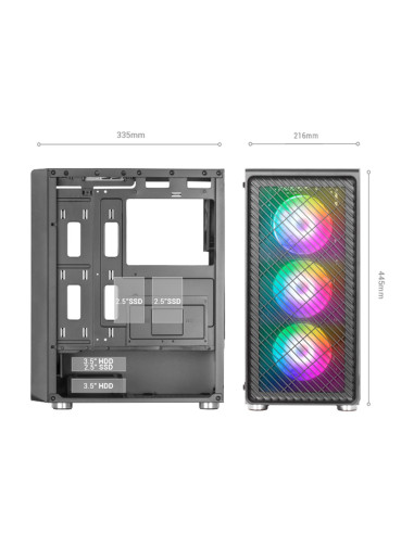 Tacens Mars Mc-F 4X120Mm Argb Atx- Obudowa