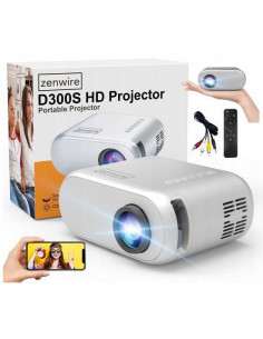 Mini Projektor Zenwire D300S Przenośny Rzutnik Wifi Full Hd