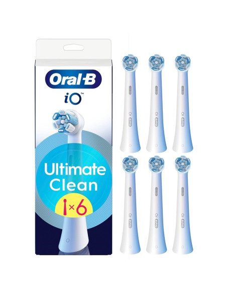 Oral-B Wymienne Główki Szczoteczki Do Zębów Io Ultimateclean Głowy Dla Dorosłych Liczba Główek Szczoteczki W Zestawie: 6 Biały