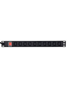 Gembird Listwa Zasilająca Rack (Pdu) 10 Gniazd C13, 1U, 16A, Wtyk C20, 2M