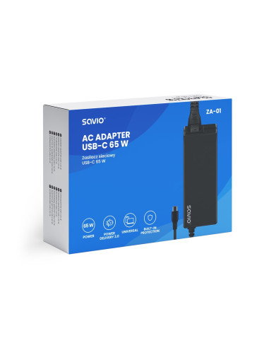 Savio Zasilacz Sieciowy Usb-C 65W Za-01