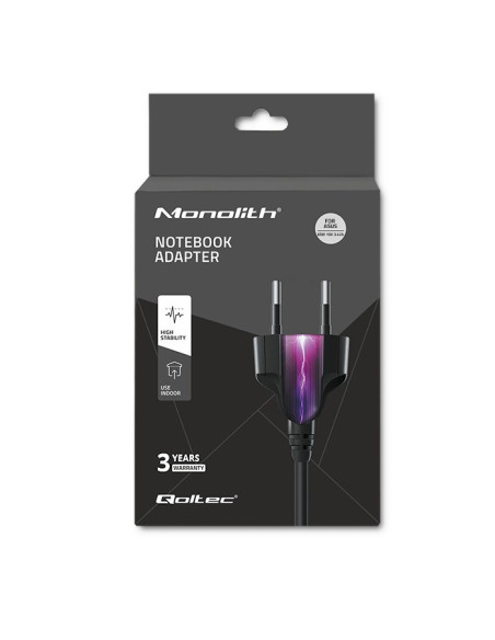 Zasilacz Sieciowy Qoltec 51745 Do Notebooka Asus (19 V  3,42 A  65W  5.5 Mm X 2.5 Mm)