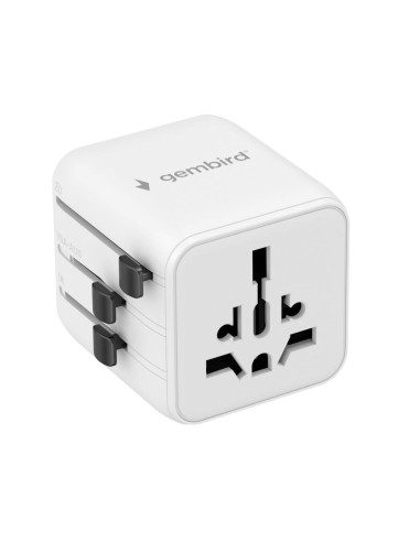 Gembird Uniwersalny Adapter Podróżny Biały