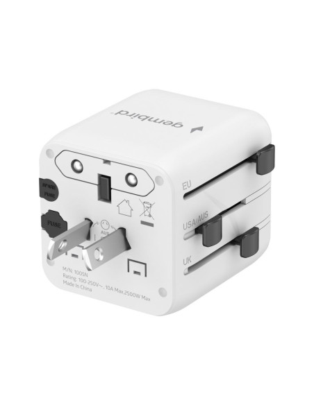Gembird Uniwersalny Adapter Podróżny Biały