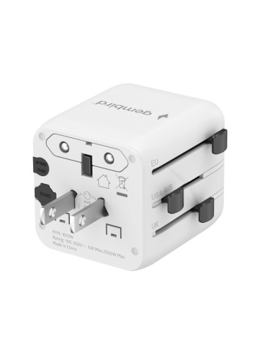 Gembird Uniwersalny Adapter Podróżny Biały