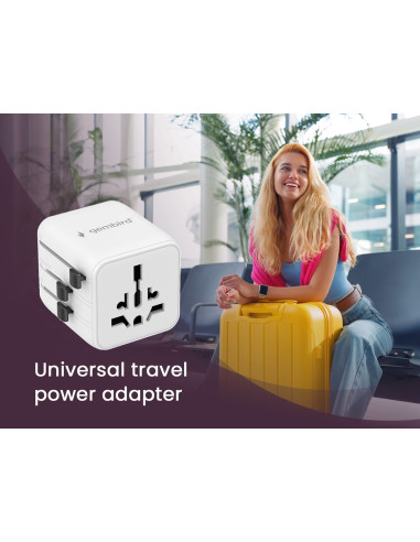 Gembird Uniwersalny Adapter Podróżny Biały