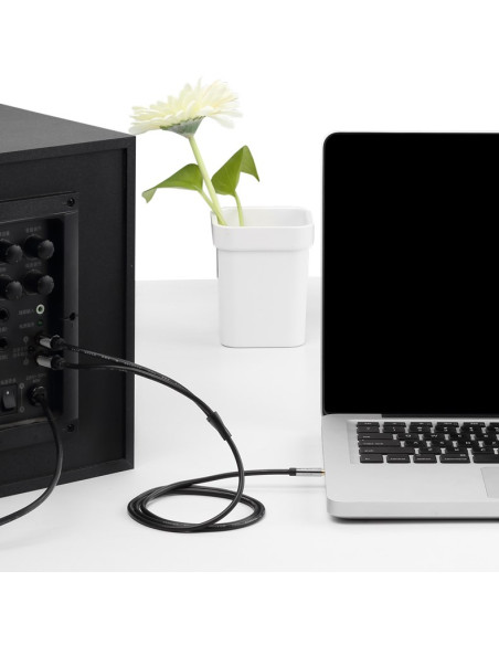 Kabel Audio 3,5 Mm Męski Na 2Rca Męski 3 M Czarny