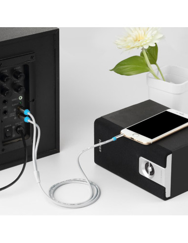 Kabel Audio 3,5 Mm Męski Na 2Rca Męski 3 M Czarny