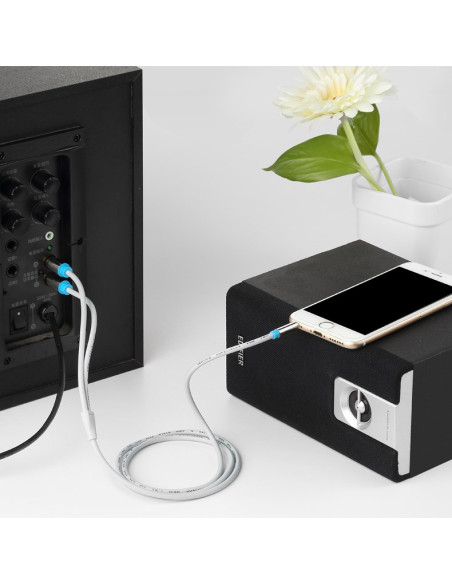 Kabel Audio 3,5 Mm Męski Na 2Rca Męski 3 M Czarny