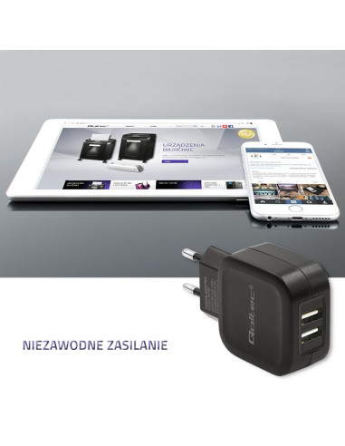 Ładowarka Sieciowa Qoltec 50186 (3400 Ma  17W  Usb)