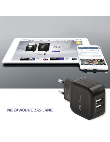 Ładowarka Sieciowa Qoltec 50186 (3400 Ma  17W  Usb)