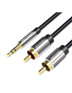 Kabel Audio 3,5 Mm Męski Na 2Rca Męski 1 M Czarny