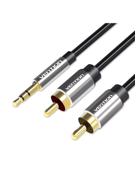 Kabel Audio 3,5 Mm Męski Na 2Rca Męski 1 M Czarny