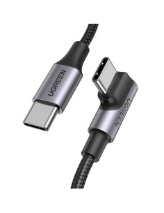 Ugreen Kabel Us334 70643 Usb-C (Kątowy) / Usb-C (Prosty) 100W Pd 1M - Czarny