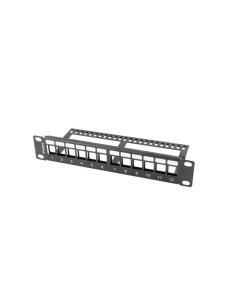 Lanberg Patch Panel Pusty 12 Port 1U 10" Z Organizerem Do Modułów Keystone Czarny Ppks-9112-B